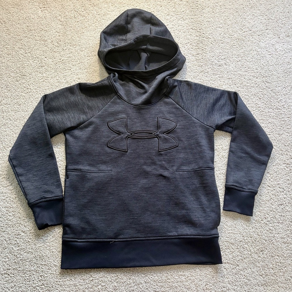 Under Armour Cold Gear Storm Loose Big Logo Pullover Hoodie Women's XS Black
